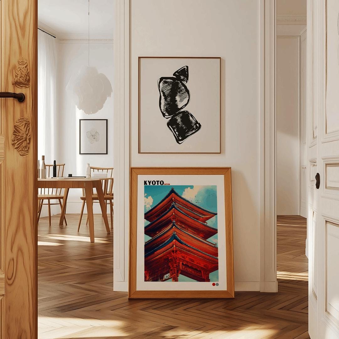 Kyoto Temple Wall Art Japanese Pagoda Architecture Poster - Digital Download