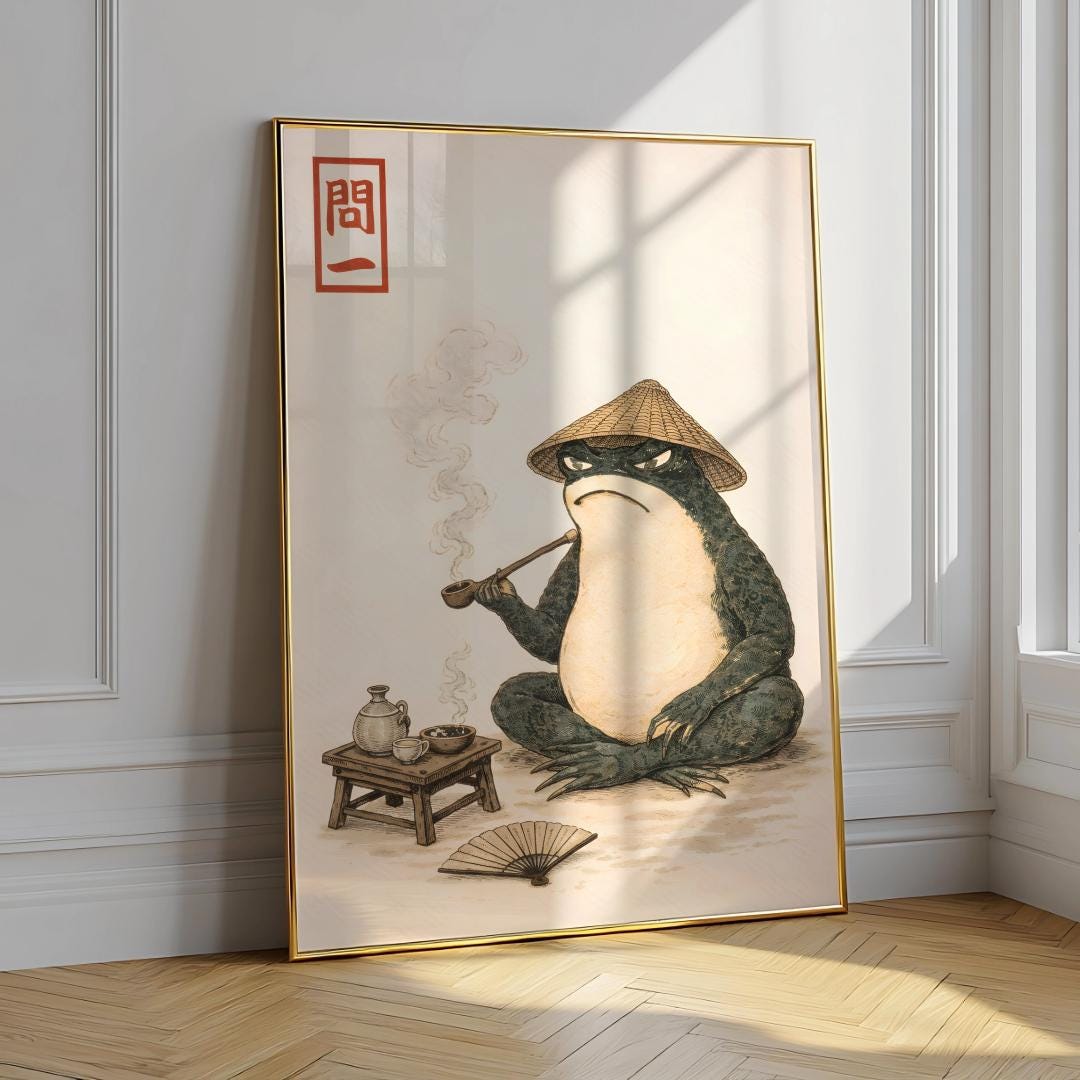 Matsumoto Hoji Frog Print Japanese Vintage Woodblock Wall Art - Digital Download