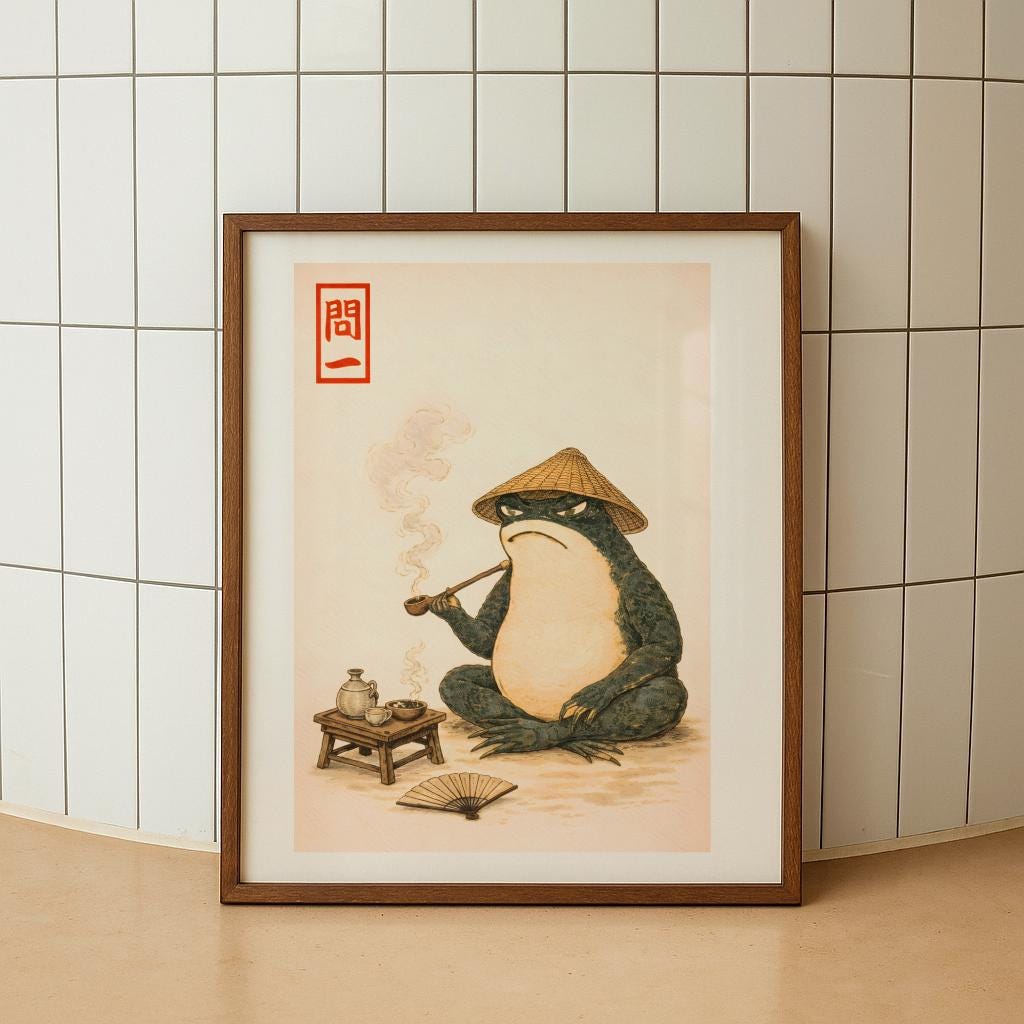 Matsumoto Hoji Frog Print Japanese Vintage Woodblock Wall Art - Digital Download