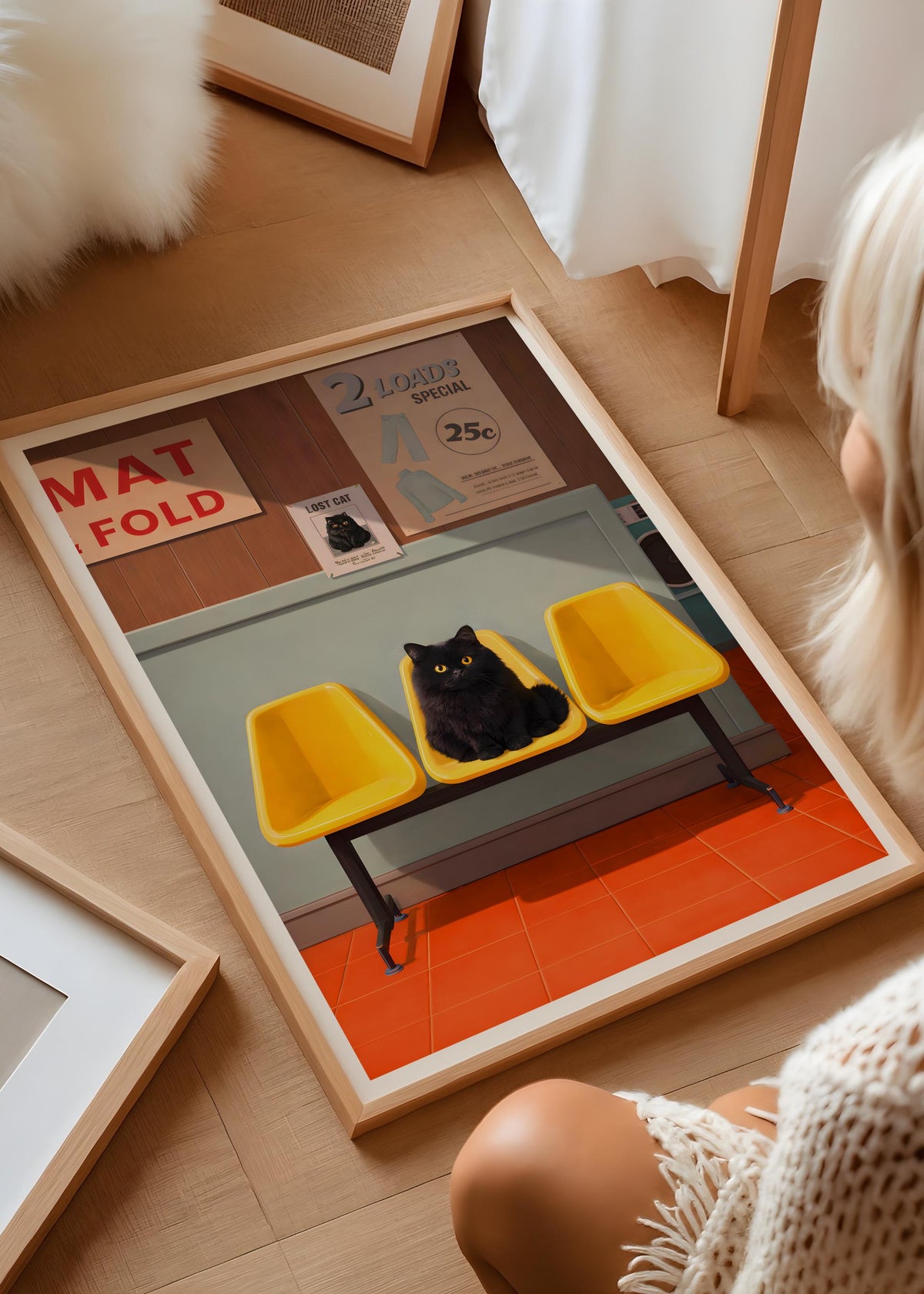 Funny Black Cat Laundry Room Decor Cat Lover Wall Art - Digital Download