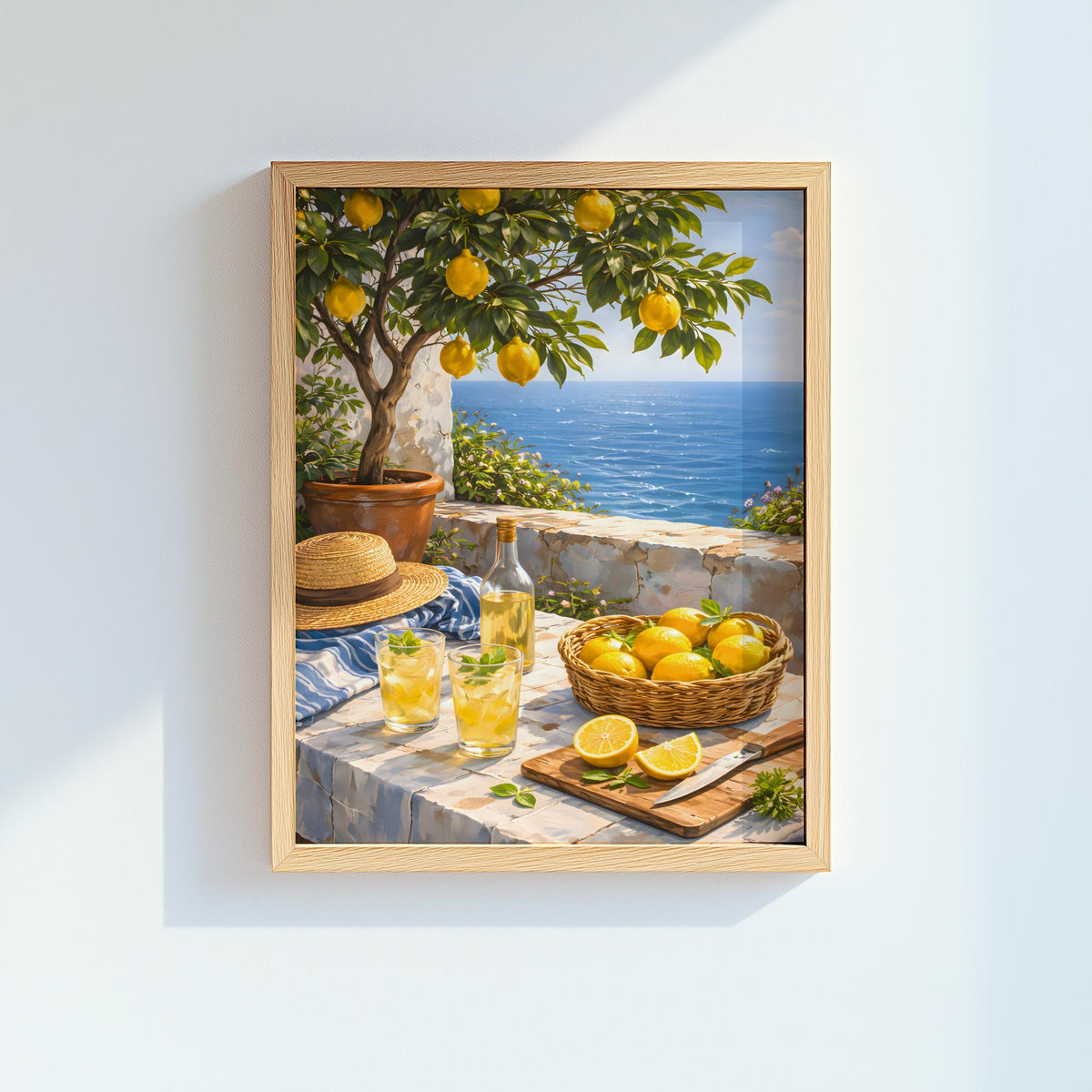 Lemon Landscape Print Kitchen Bar Cart Wall Art - Digital Download