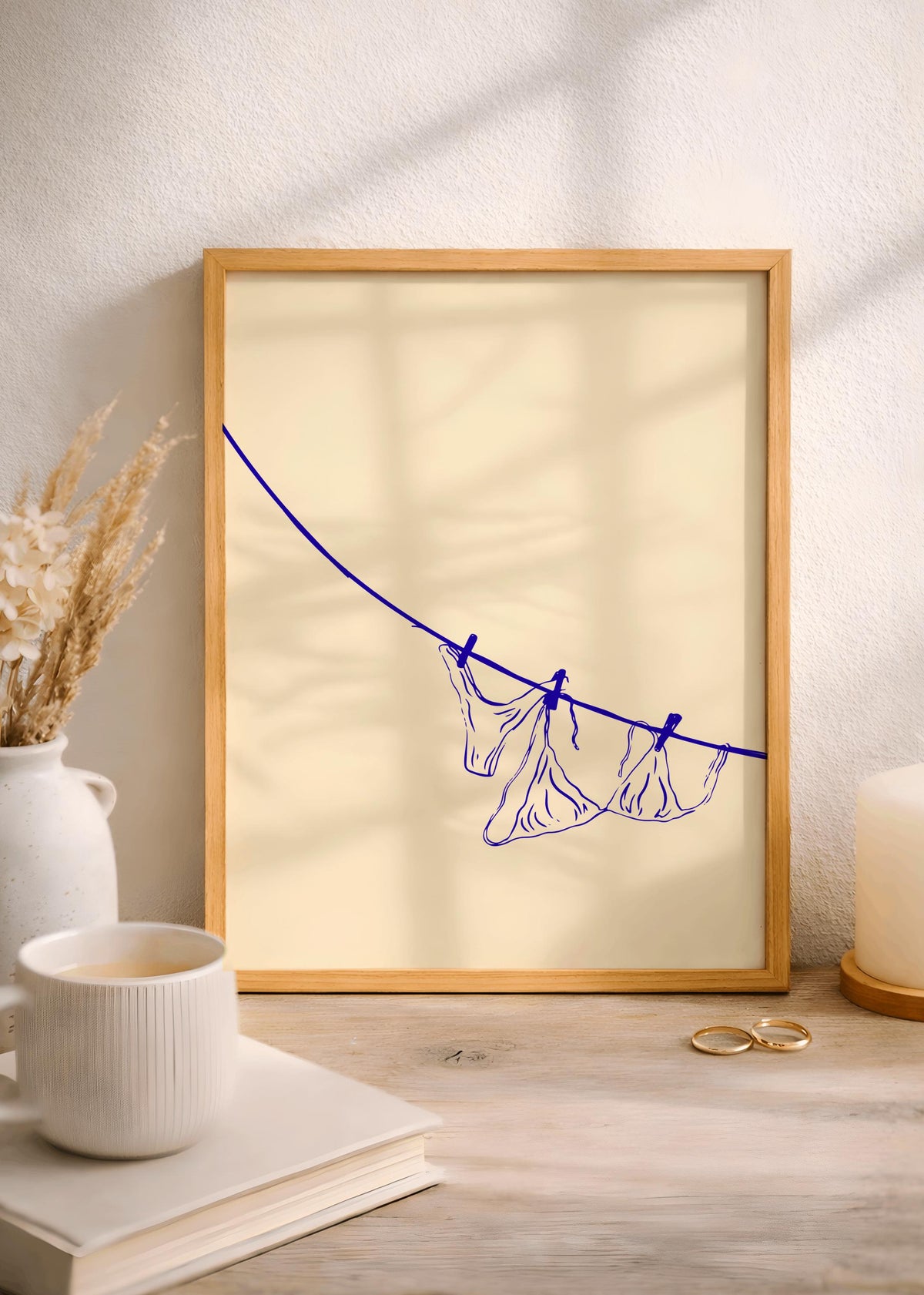 Blue Bikini Art Print Coastal Cowgirl Wall Art - Digital Download
