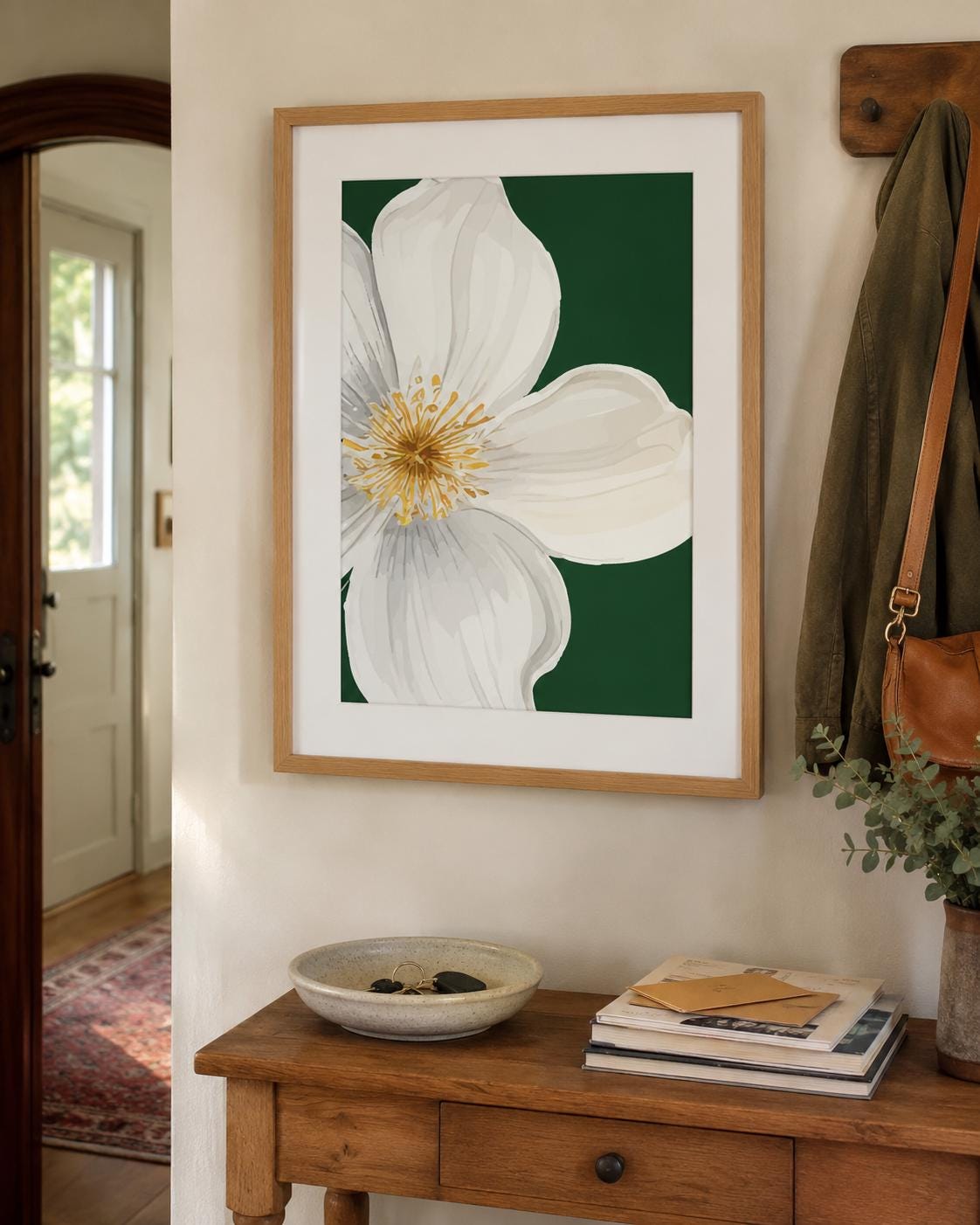 Modern Abstract Botanical Poster Mid Century Floral Wall Art - Digital Download