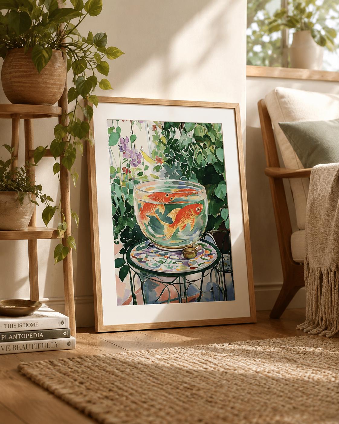 Matisse Goldfish Print Abstract Expressionist Wall Art - Digital Download
