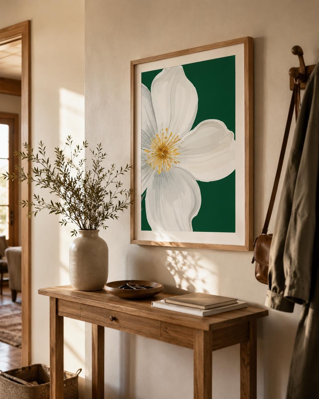 Modern Abstract Botanical Poster Mid Century Floral Wall Art - Digital Download