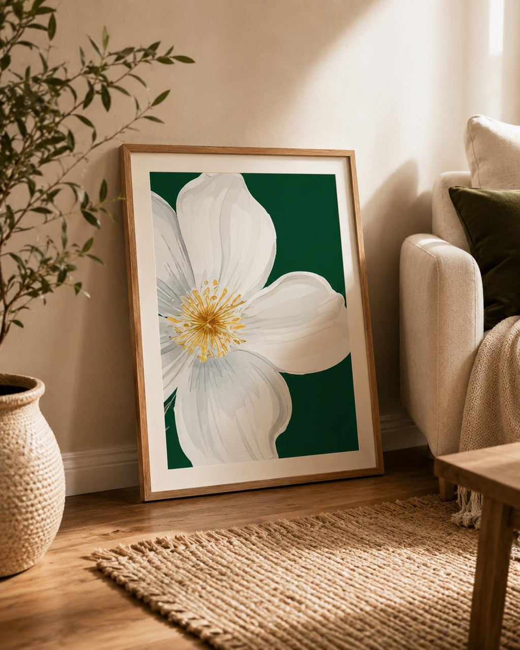 Modern Abstract Botanical Poster Mid Century Floral Wall Art - Digital Download