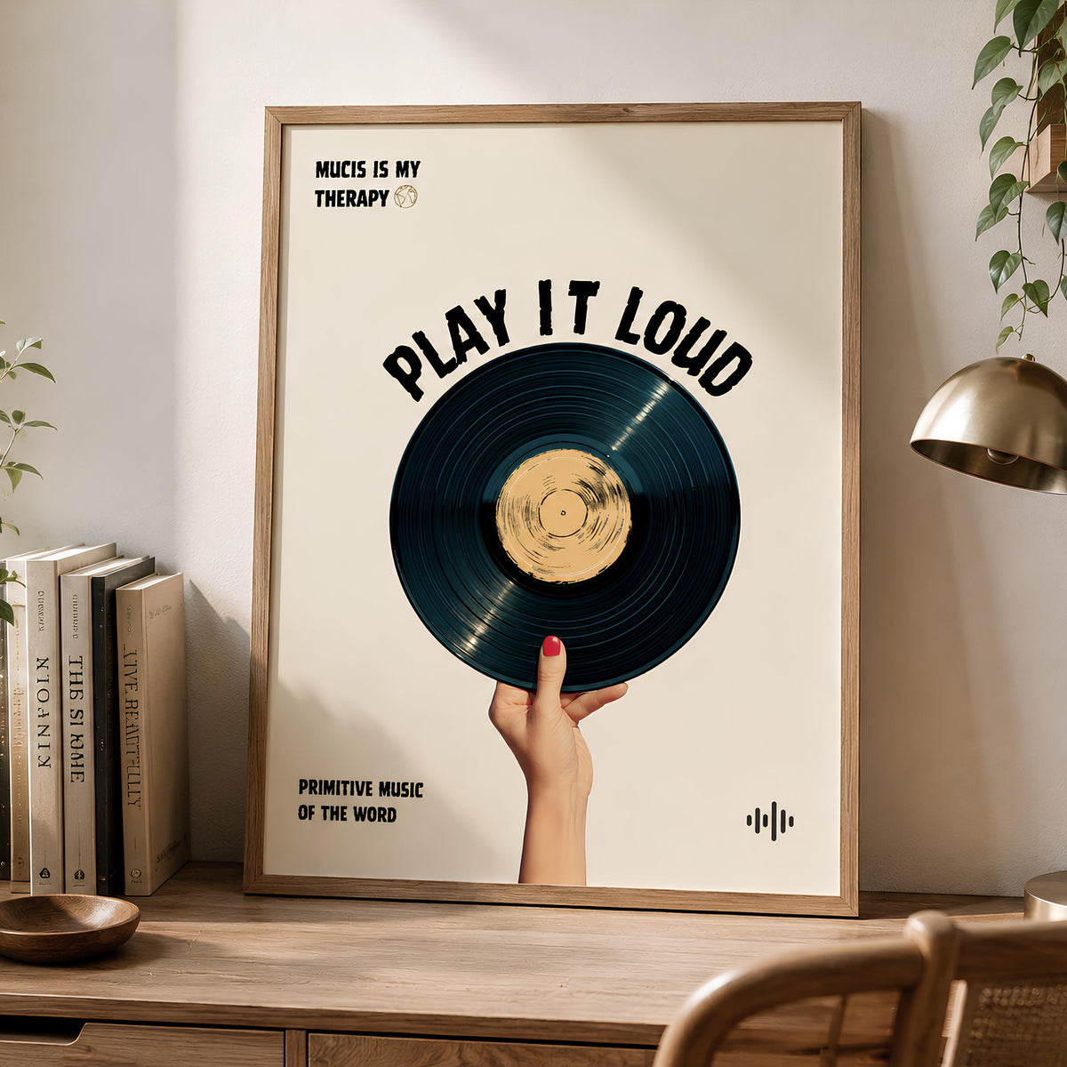 Play It Loud Vinyl Poster Vintage Record Music Wall Art - Digital Download