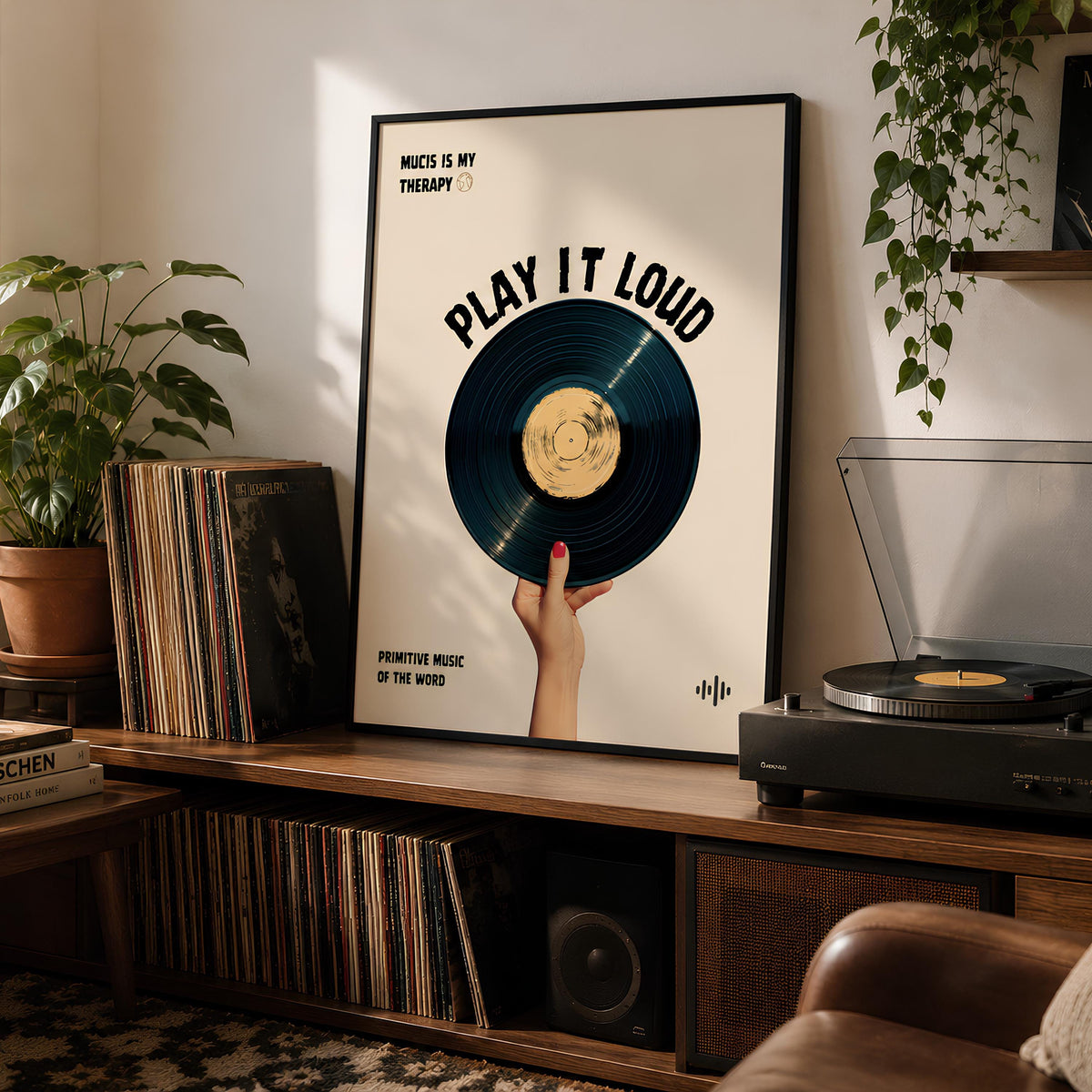 Play It Loud Vinyl Poster Vintage Record Music Wall Art - Digital Download