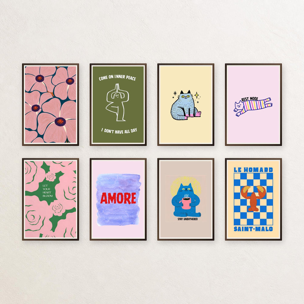 32 Trendy Wall Art Set Maximalist Gallery Wall Bundle - Digital Download