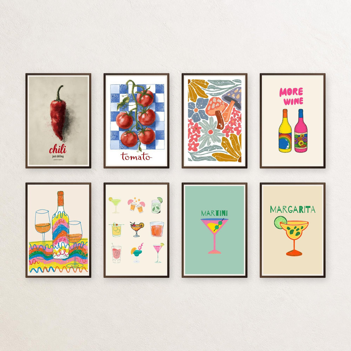32 Trendy Wall Art Set Maximalist Gallery Wall Bundle - Digital Download