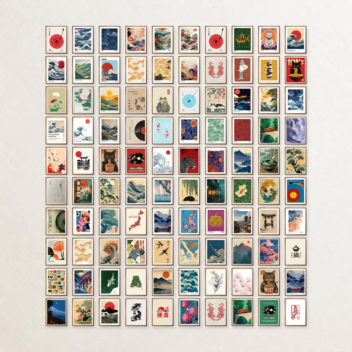 Japanese Wall Art Set of 100 Japandi Gallery Wall Posters - Digital Download