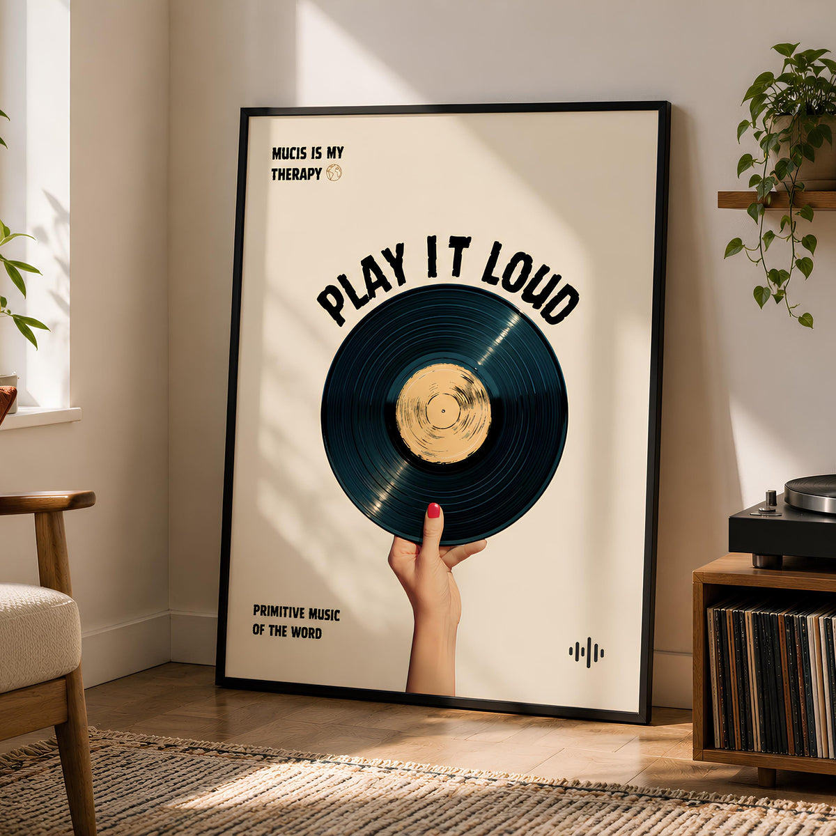 Play It Loud Vinyl Poster Vintage Record Music Wall Art - Digital Download