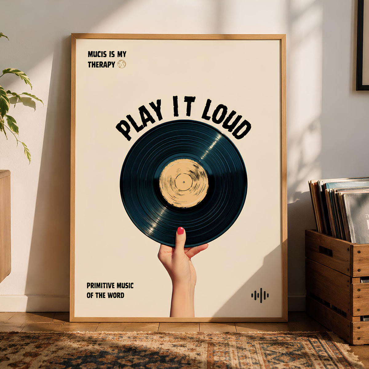 Play It Loud Vinyl Poster Vintage Record Music Wall Art - Digital Download