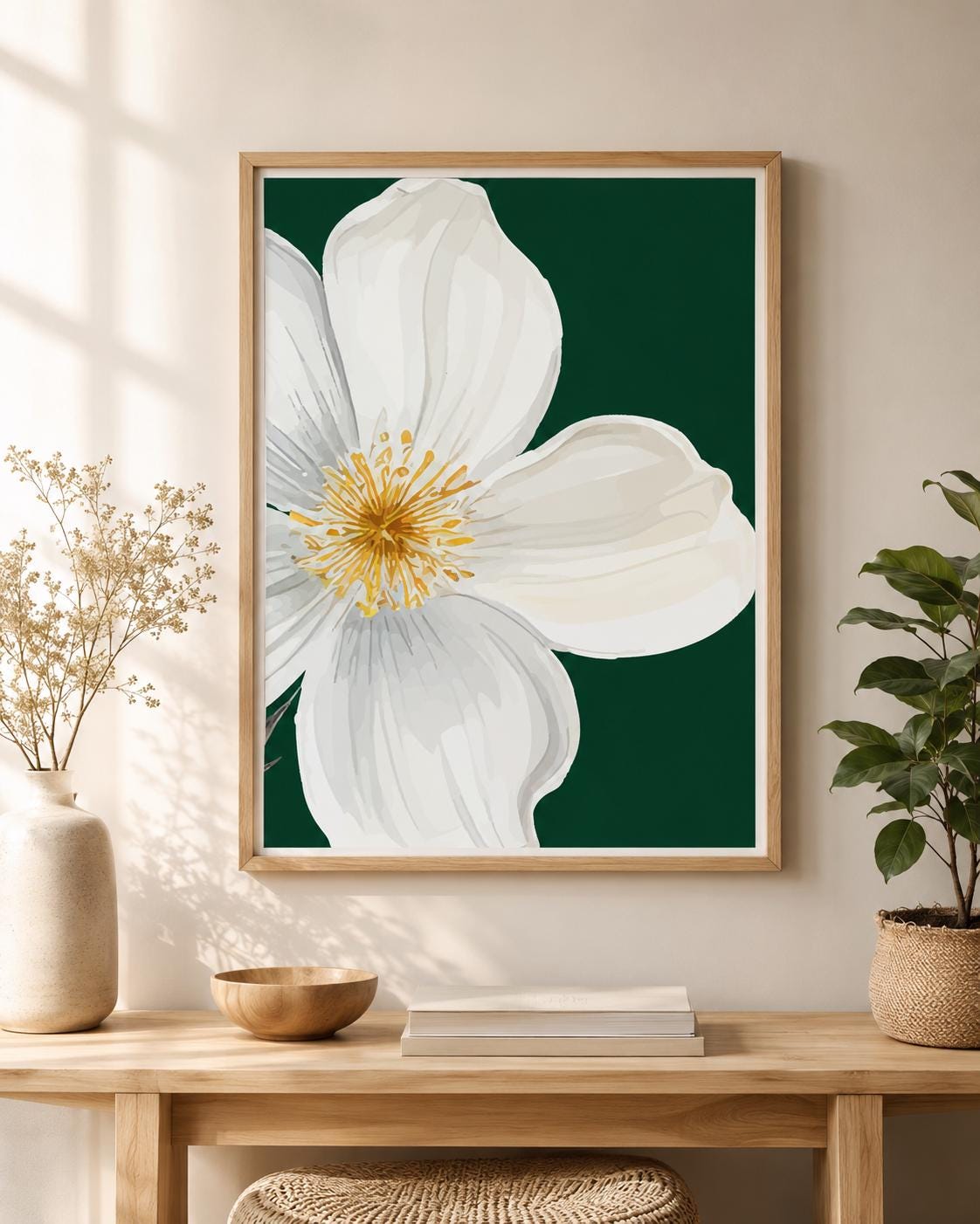 Modern Abstract Botanical Poster Mid Century Floral Wall Art - Digital Download